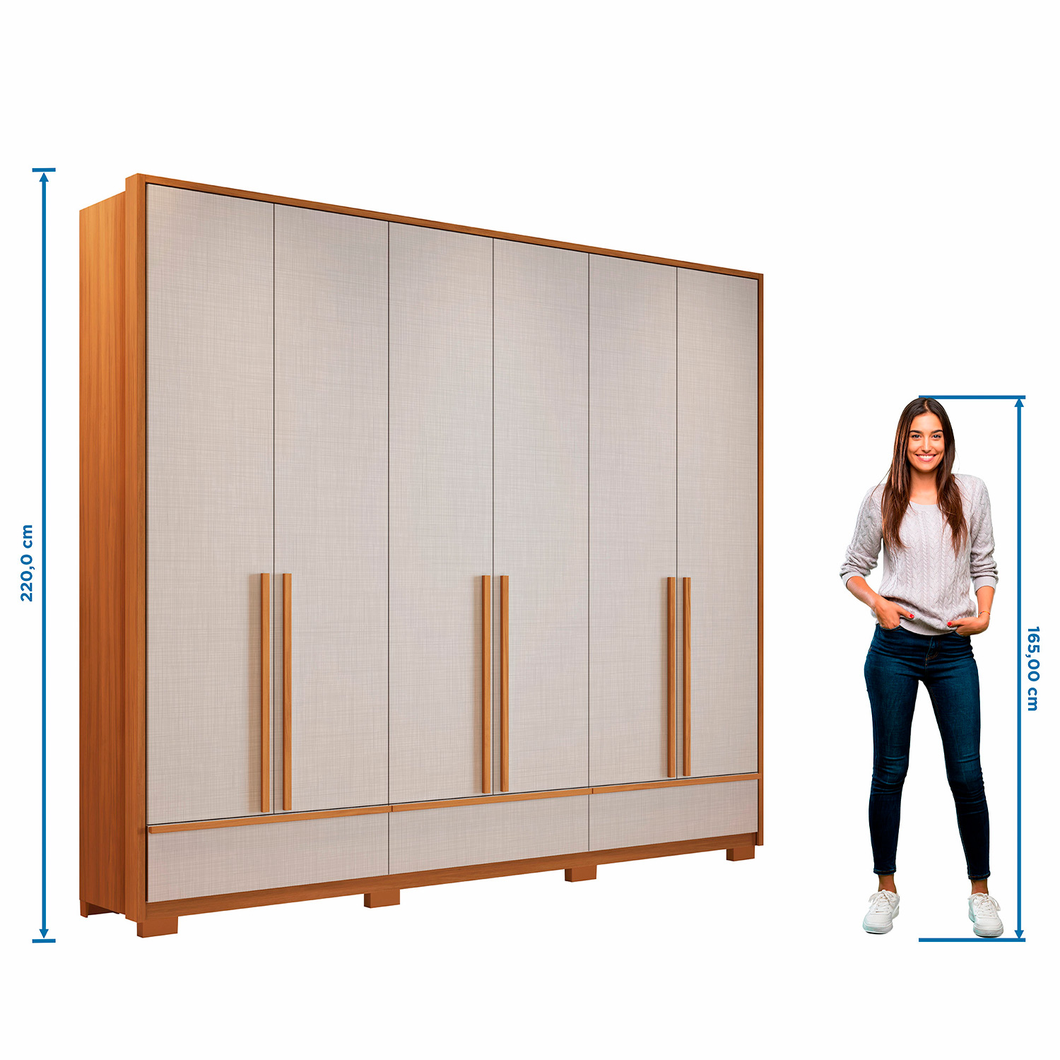 Guarda-Roupa NT 6035 Freijo Com Off White - Notavel