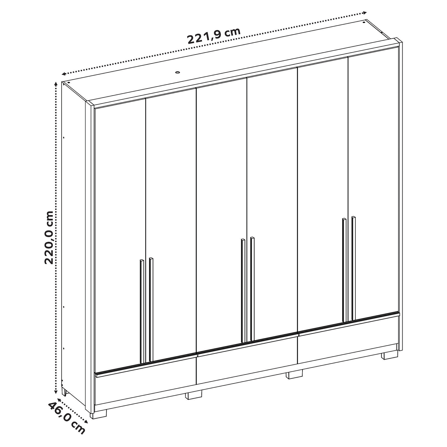 Guarda-Roupa NT 6035 Freijo Com Off White - Notavel