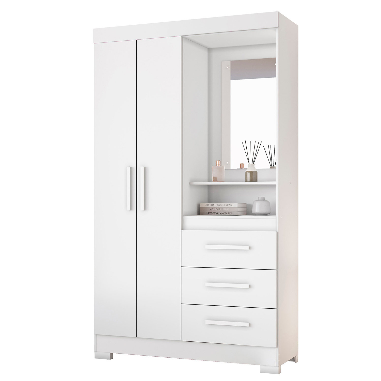 Guarda-Roupa NT6020 Branco Com Rosa - Notavel