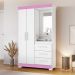 Guarda-Roupa NT6020 Branco Com Rosa - Notavel