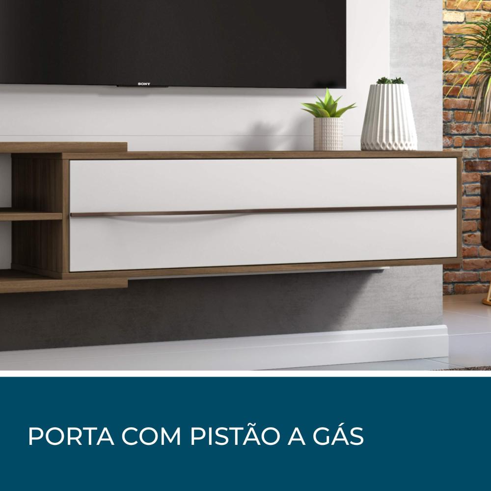 Painel para Tv Até 60 Polegadas Off White e Nogal NT1115 Notável Móveis
