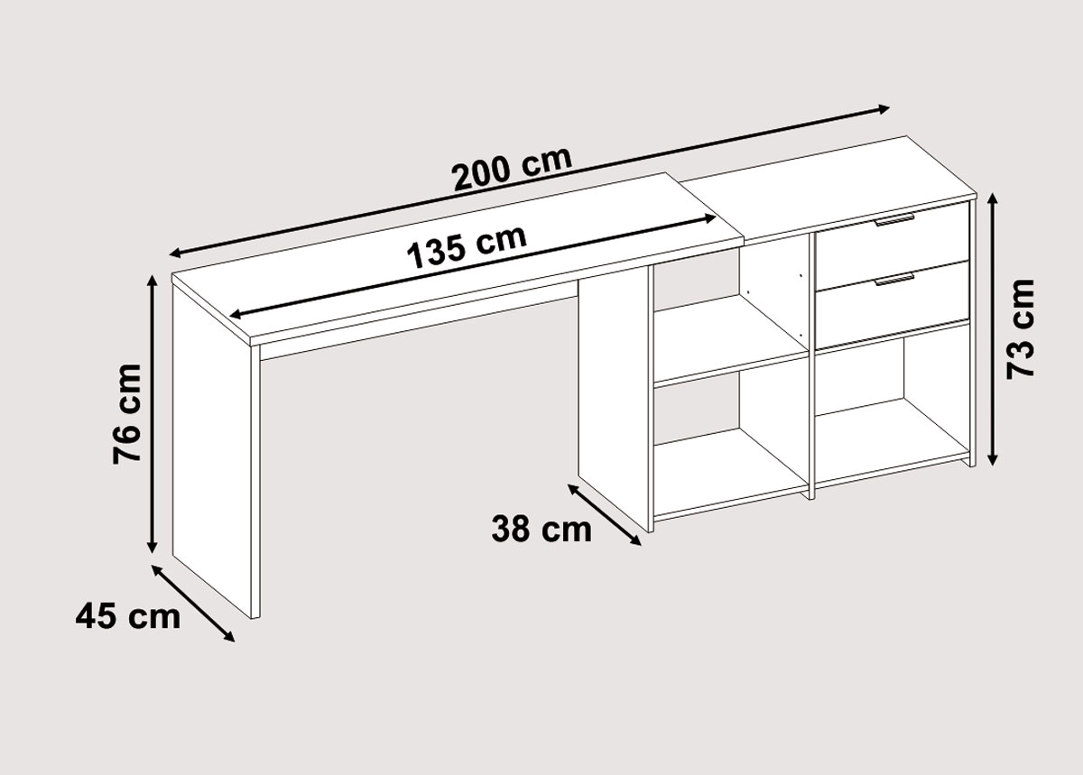 Mesa para Computador Office NT 2060 Branco - Notável
