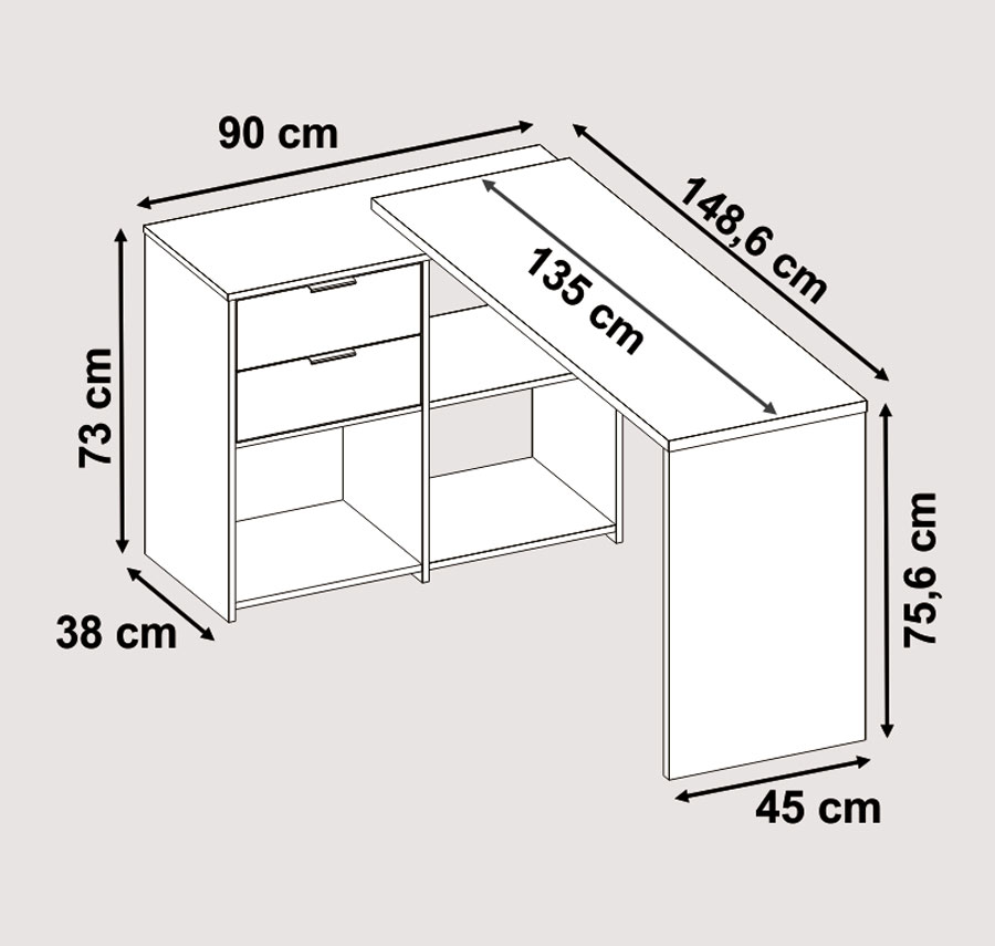 Mesa para Computador Office NT 2060 Branco - Notável
