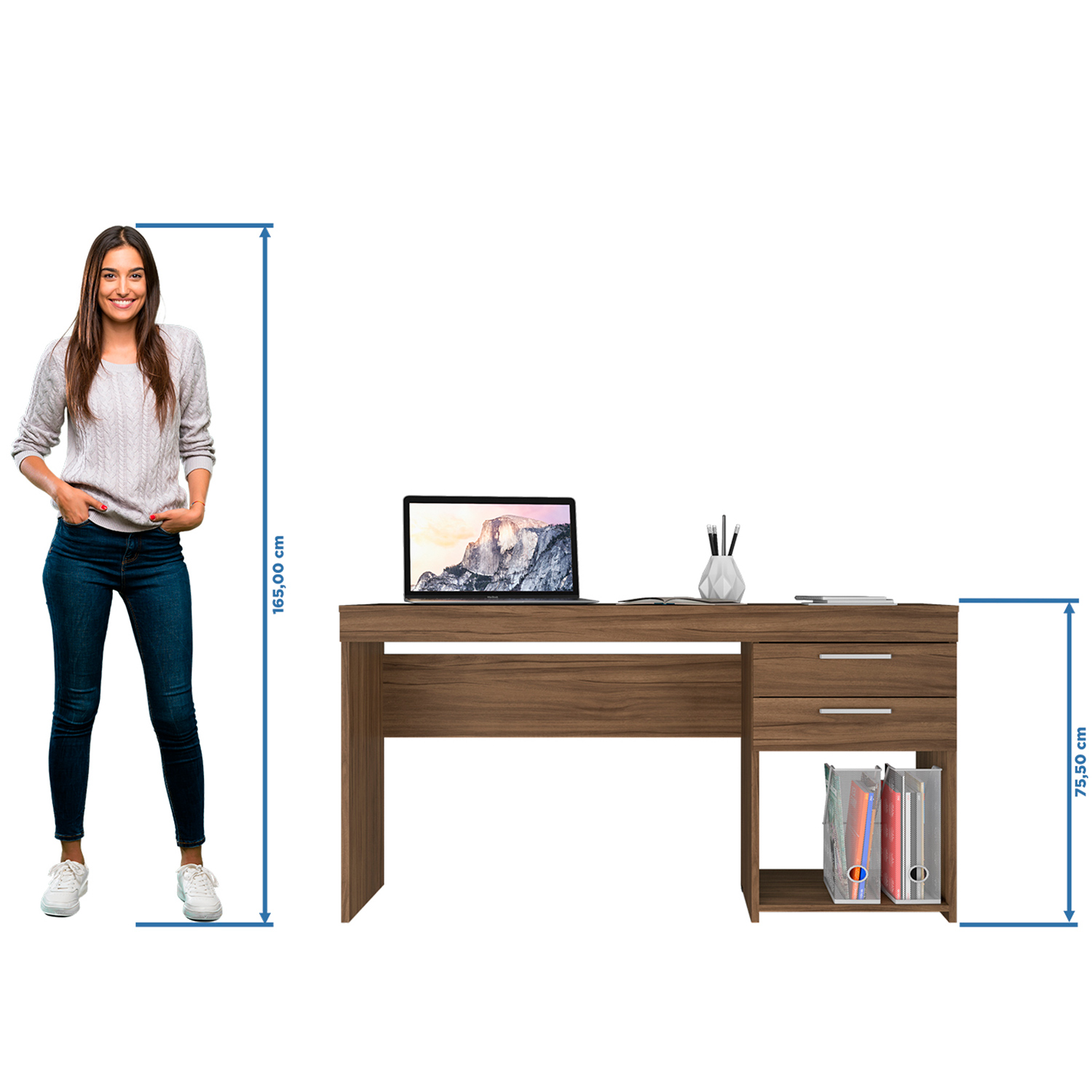 Mesa para Computador Office Nogal - Notavel