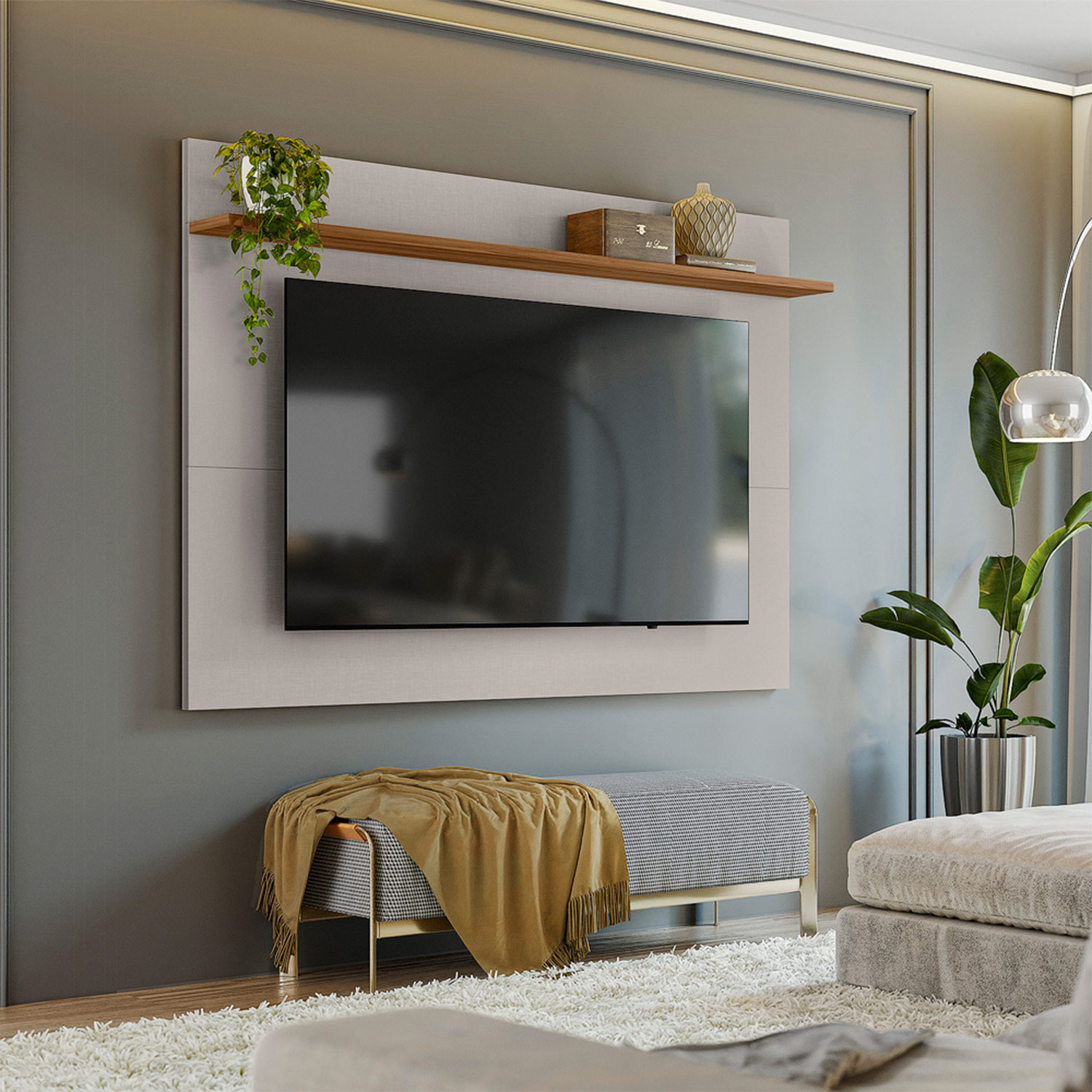 Painel NT 1305 Off  White Com Freijo - Notavel