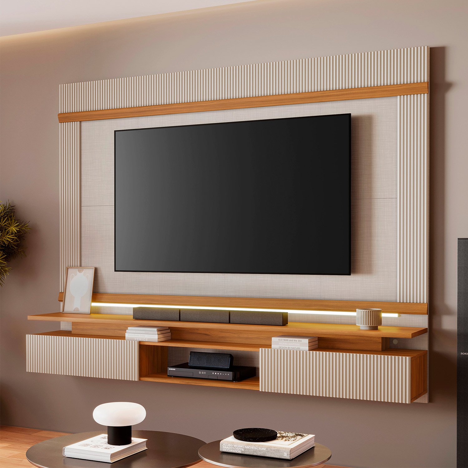 Painel NT 1370 Off White Com Freijo - Notavel