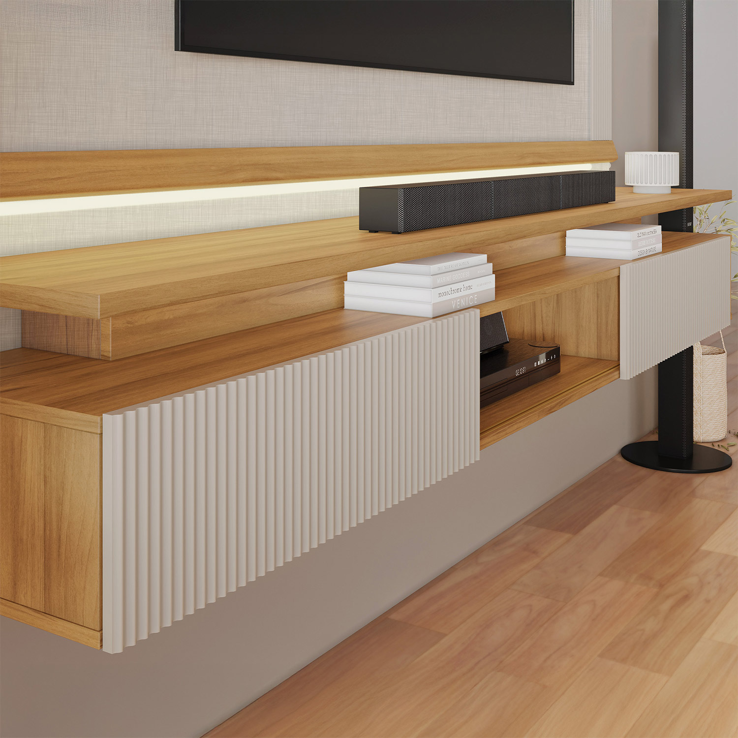 Painel NT 1370 Off White Com Freijo - Notavel