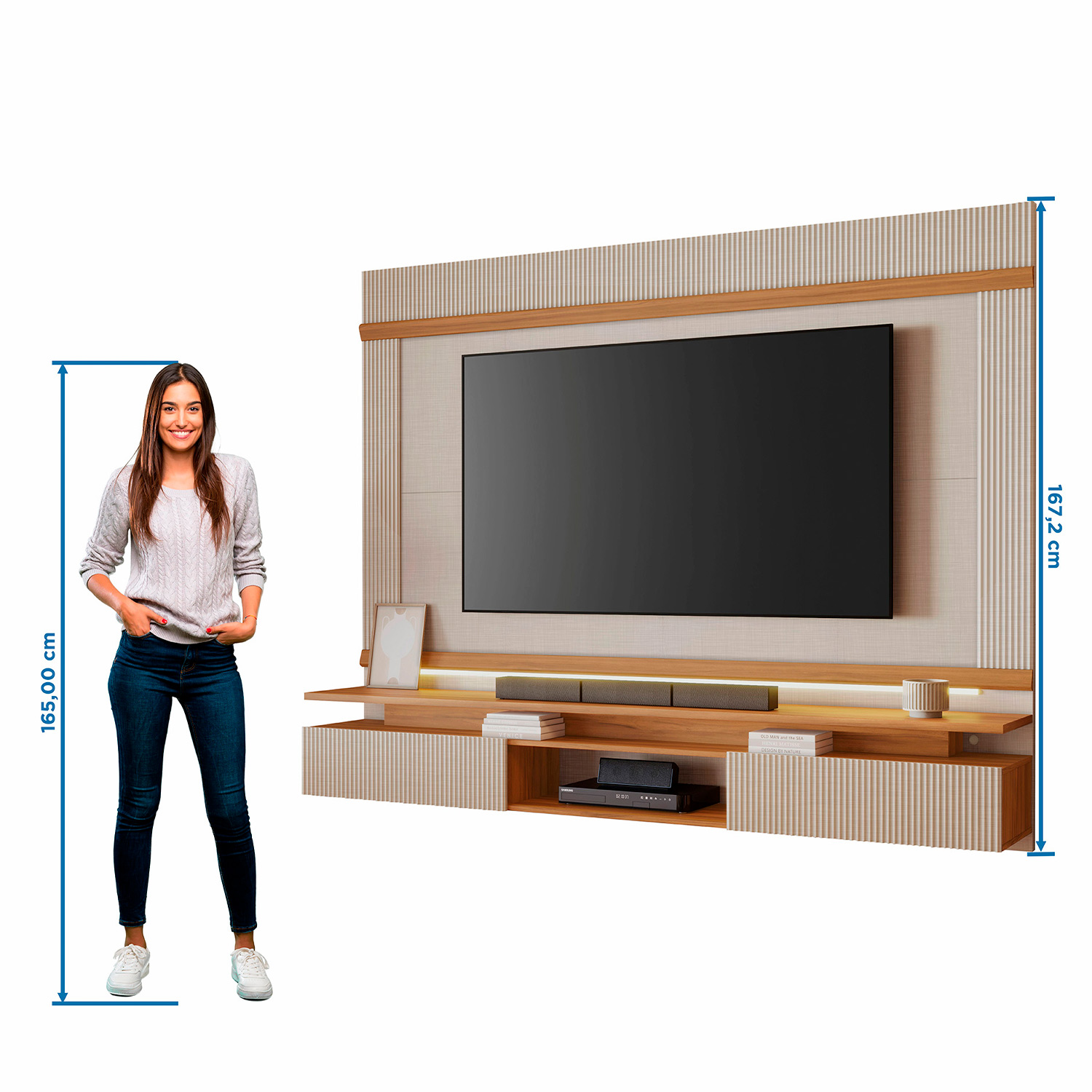 Painel NT 1370 Off White Com Freijo - Notavel