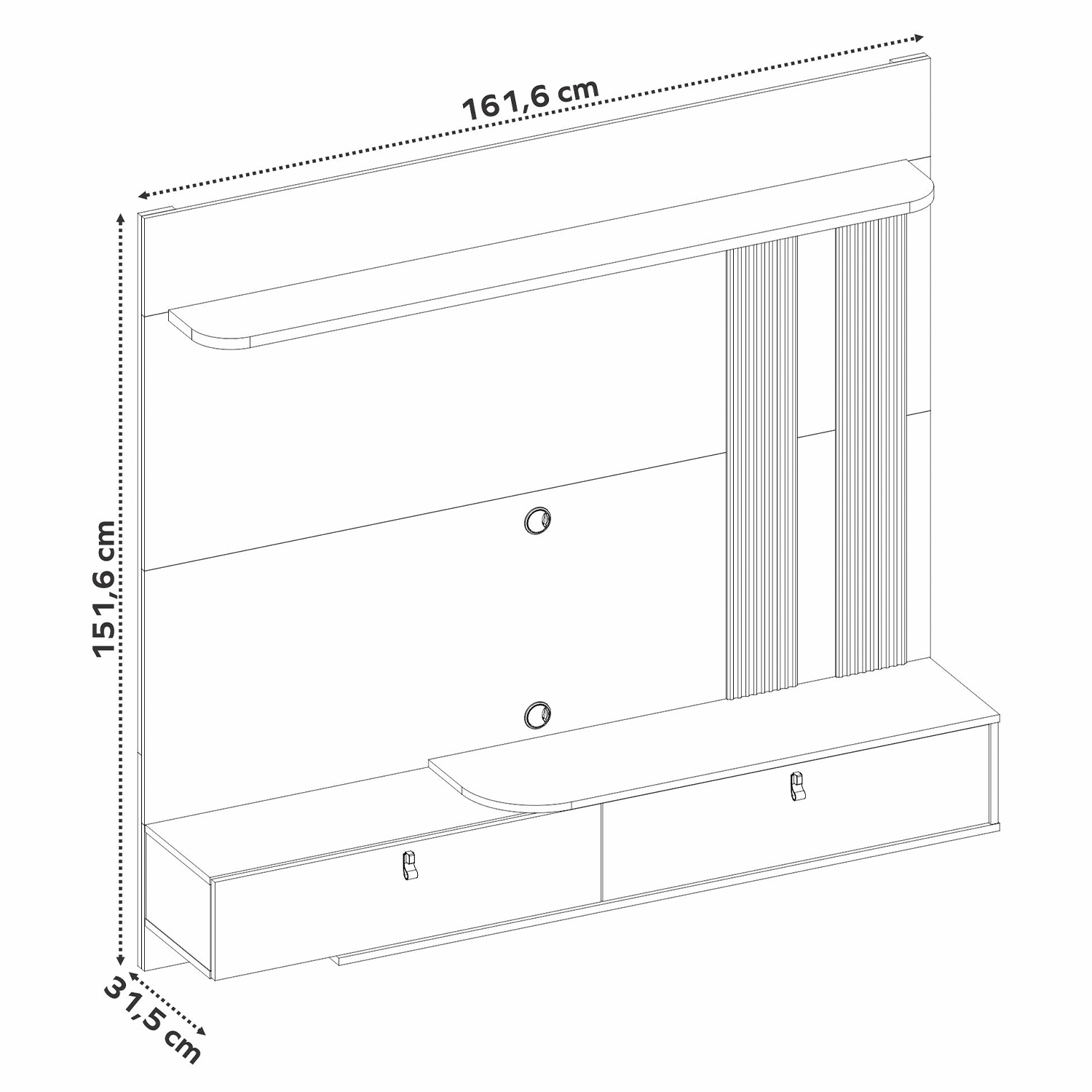 Painel NT 1390 Freijo Com Off White- Notavel