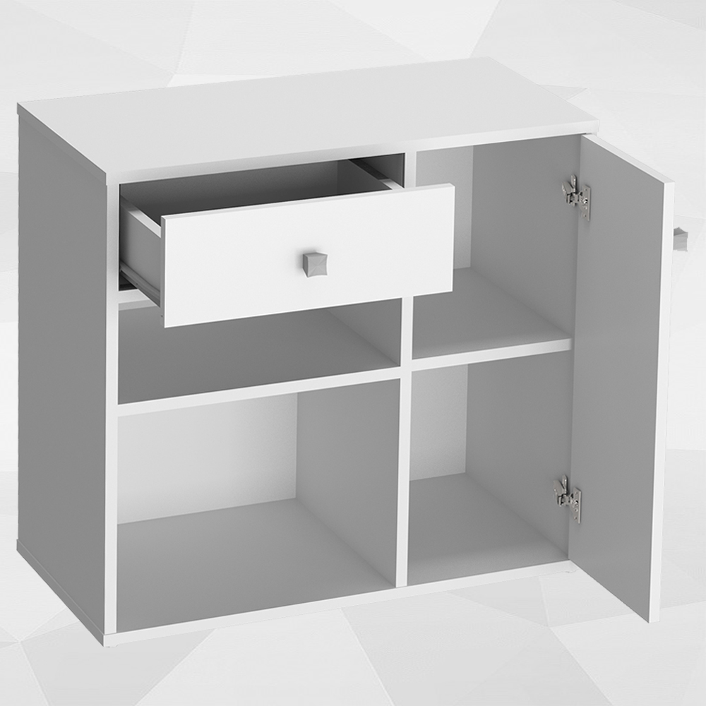 Armario Multiuso 1 Porta e 1 Gaveta B39 Branco NOVAM