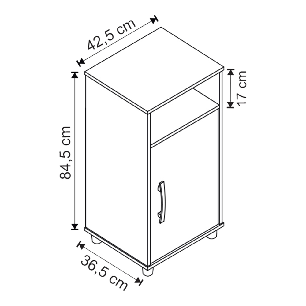 Balcão Multiuso 1 Nicho e 1 Porta B01 Branco NOVAM
