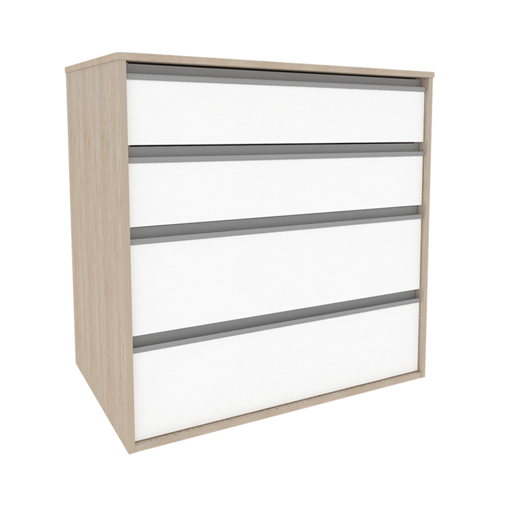Comoda 4 Gavetas CO19 Noce Branco NOVAM