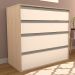 Comoda 4 Gavetas CO19 Noce Branco NOVAM