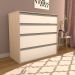 Comoda 4 Gavetas CO19 Noce Branco NOVAM