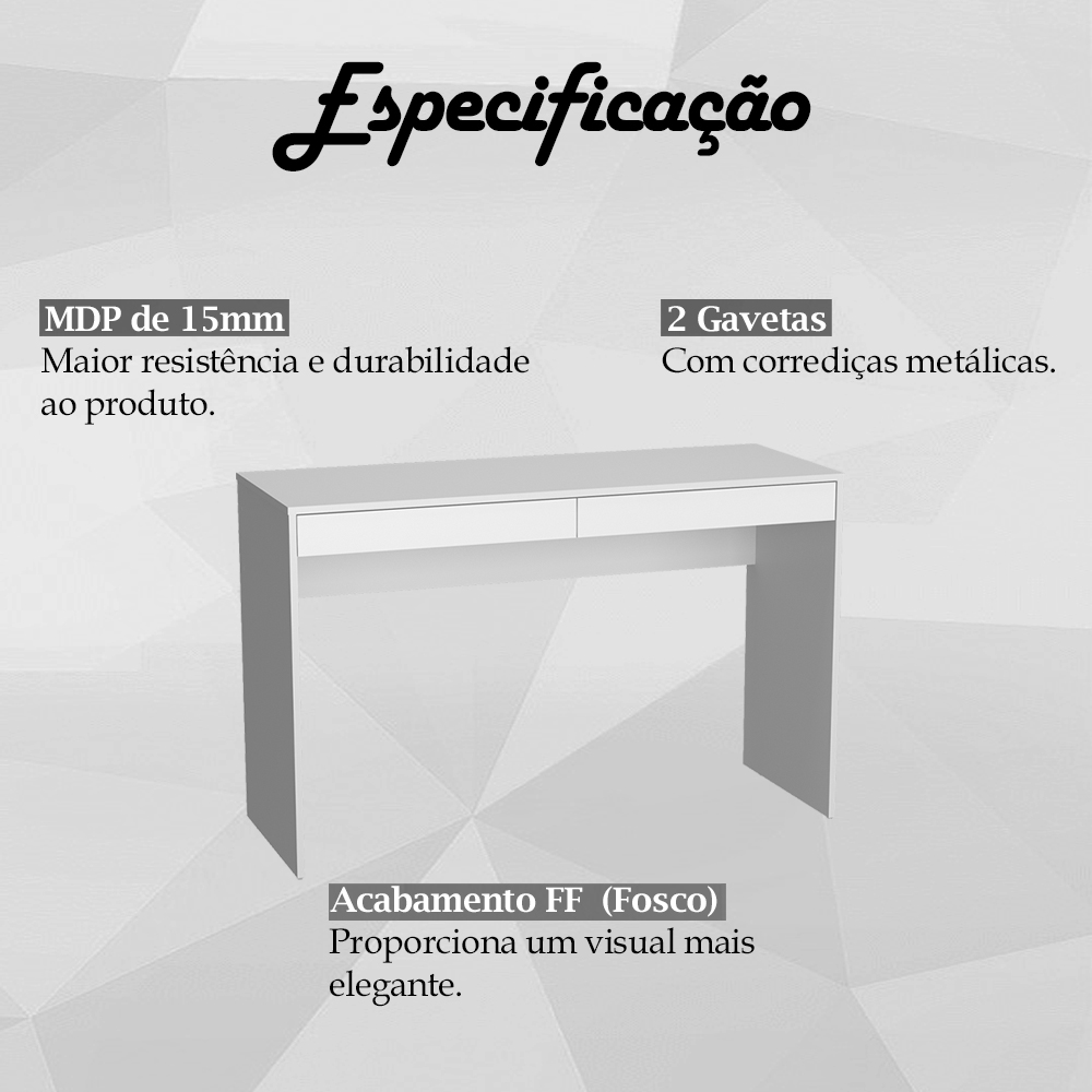 Escrivaninha Madri Para Computador 2 Gavetas B35 Branco NOVAM