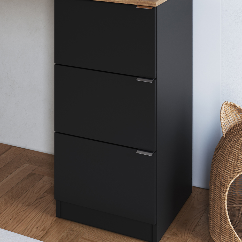 Escrivaninha Mesa Escritorio Cavalete 3 Gavetas B62 Mell Preto NOVAM
