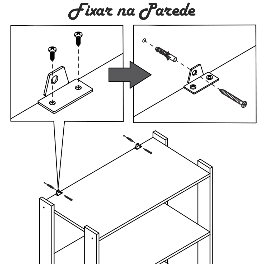 Estante Armario Multiuso 2 Portas e 4 Prateleiras Mell Branco EY202 NOVAM