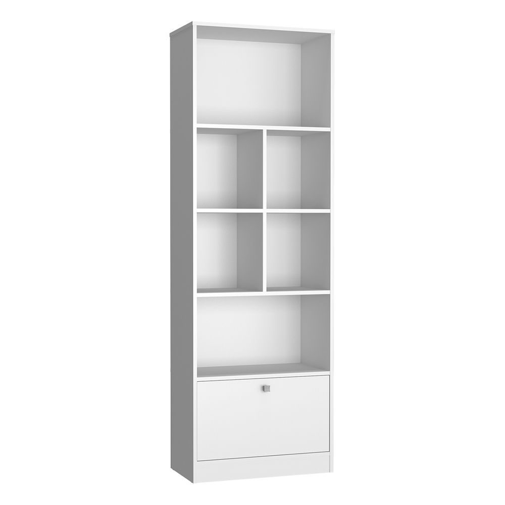 Estante Livreiro 1 Porta Basculante e 6 Nichos B37 Branco NOVAM