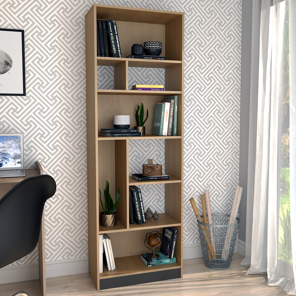 Estante Livreiro 8 Nichos B38 Mell Preto NOVAM