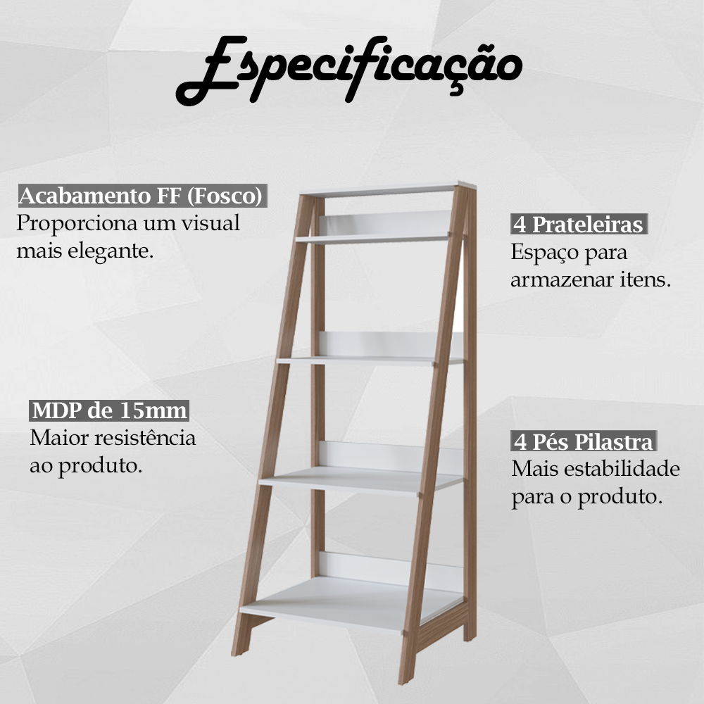 Estante Multiuso 4 Prateleiras B81 Branco Montana NOVAM