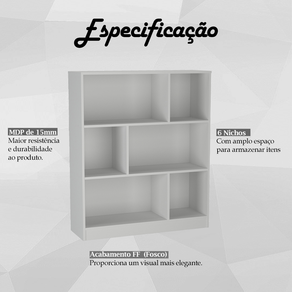 Estante Para Escritorio Gamer B25 Branco NOVAM