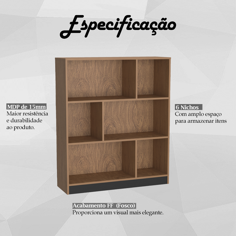Estante Para Escritorio Gamer B25 Mell Preto NOVAM