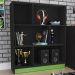 Estante Para Escritorio Gamer B25 Preto Verde NOVAM
