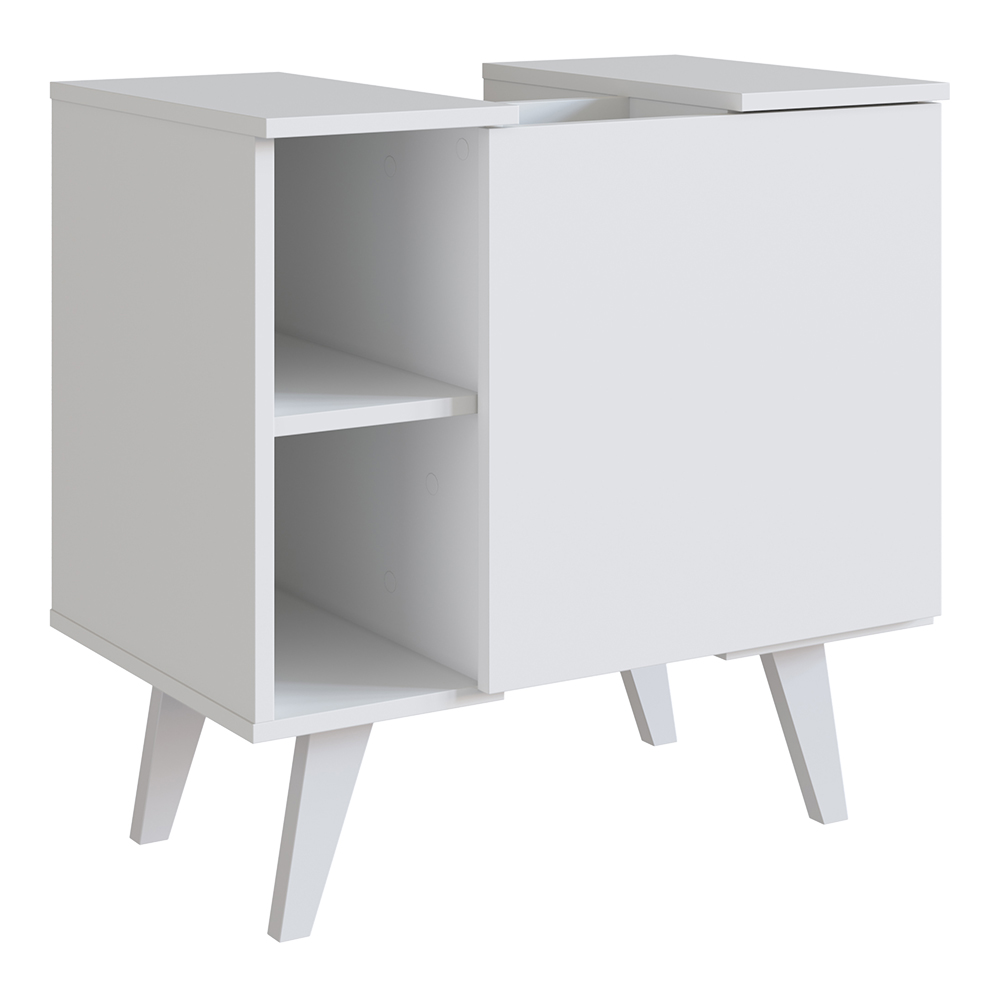 Gabinete Para Banheiro 01 Porta e 4 Nichos B86 Branco NOVAM