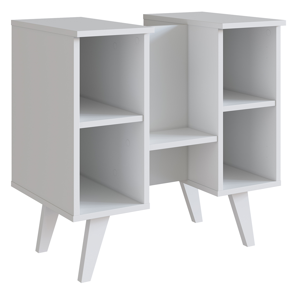 Gabinete Para Banheiro 01 Porta e 4 Nichos B86 Branco NOVAM