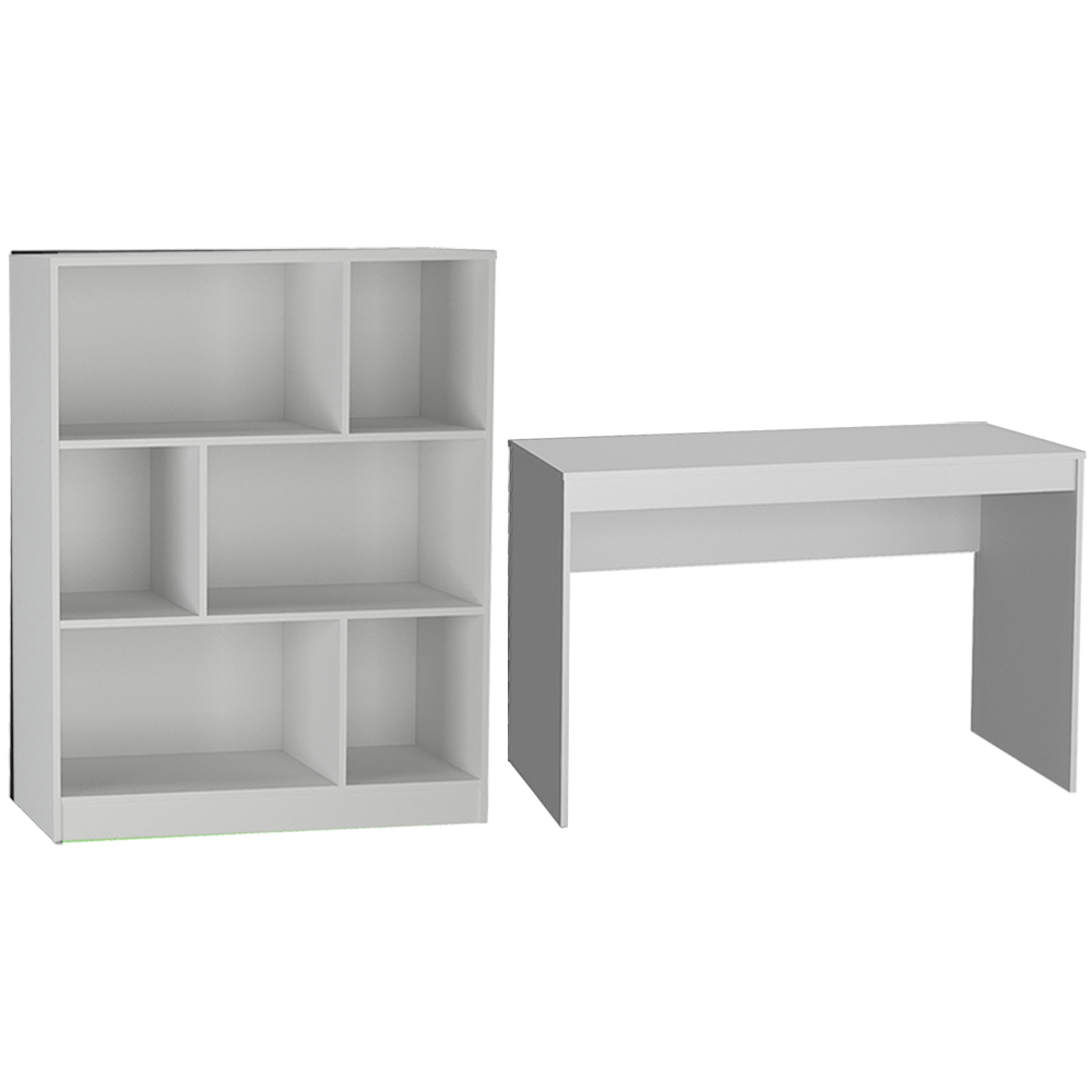 Mesa e Estante Para Escritorio Gamer B28 Branco NOVAM