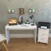 Mesa e Gaveteiro 3 Gavetas Para Escritorio Gamer B29 Branco NOVAM