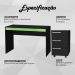 Mesa e Gaveteiro 3 Gavetas Para Escritorio Gamer B29 Preto Verde NOVAM