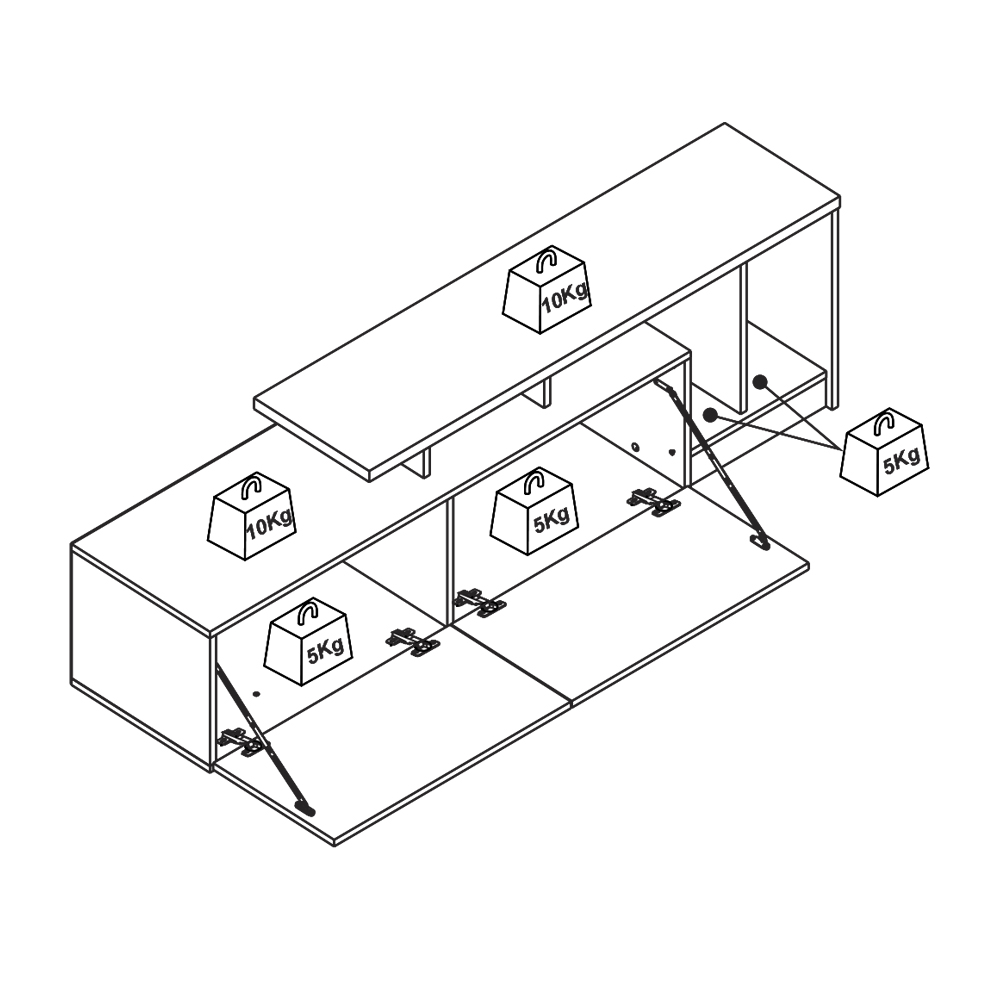 Rack Bancada Para TV 50 Pol 2 Portas B91 Montana Branco NOVAM