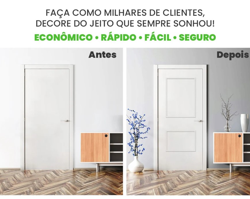 Boiserie Autocolante Roda Meio Porta Kit 60x80cm e 60x40cm