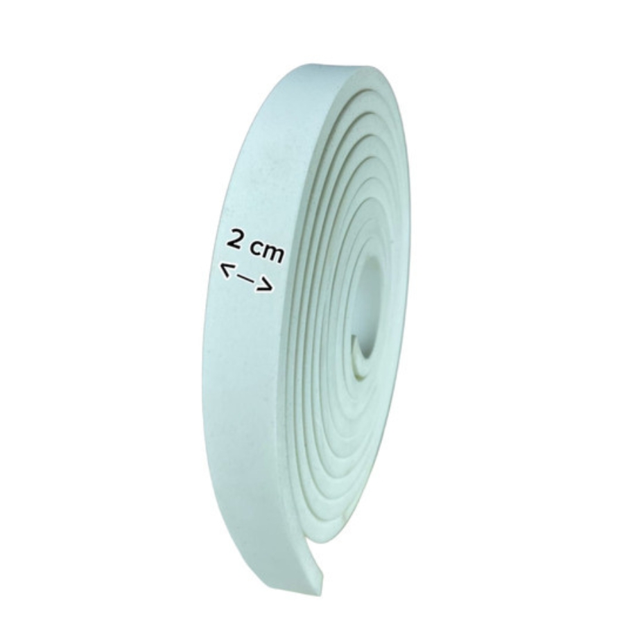 Eva Rodape Acabamento Ripado 2cm Autocolante Branco 2,5m