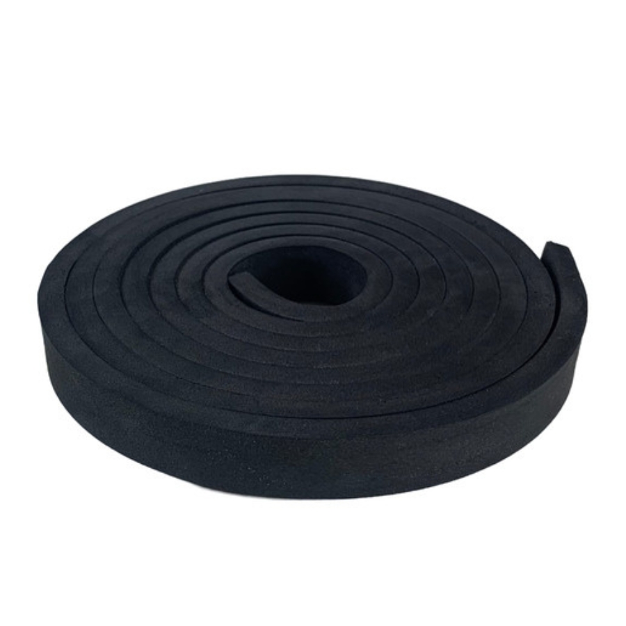 Eva Rodape Acabamento Ripado 2cm Autocolante Preto 2,5m