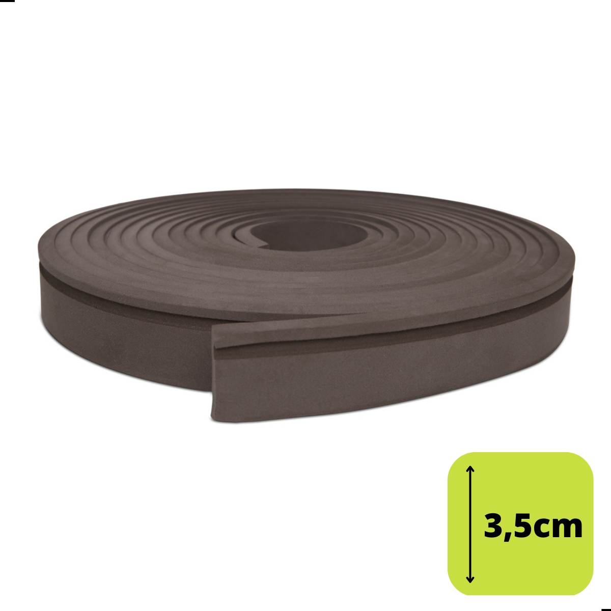 Rodapé Autocolante Flexível  - Boiserie Roda Meio Moldura Eva - 3,5cm 10 Metros Marrom
