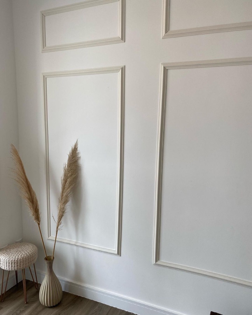 Rodapé Autocolante Flexível  - Boiserie Roda Meio Moldura Eva - 4cm 10 Metros