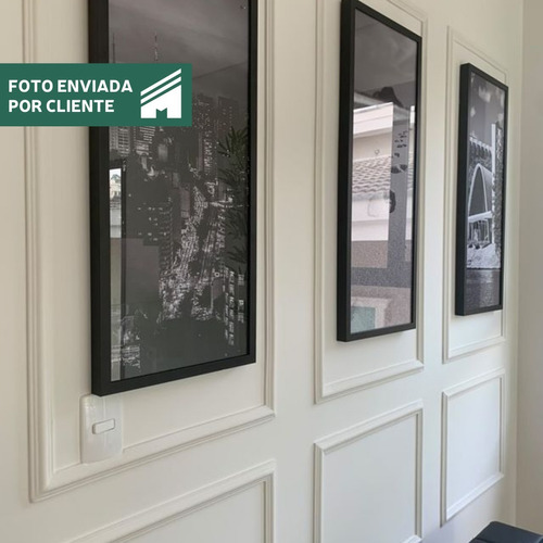 Rodapé Autocolante Flexível  - Boiserie Roda Meio Moldura Eva - 4cm 10 Metros