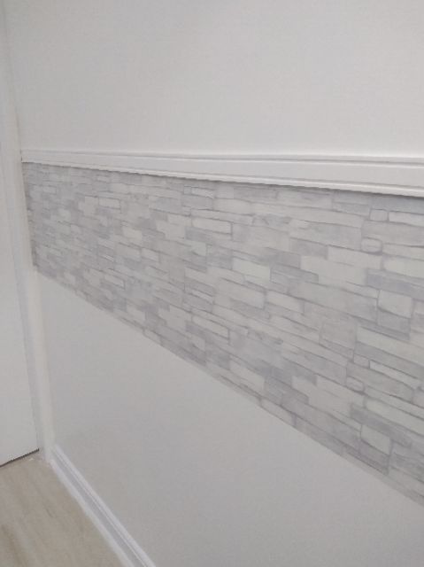 Rodapé Autocolante Flexível  - Boiserie Roda Meio Moldura Eva - 5cm 10 Metros