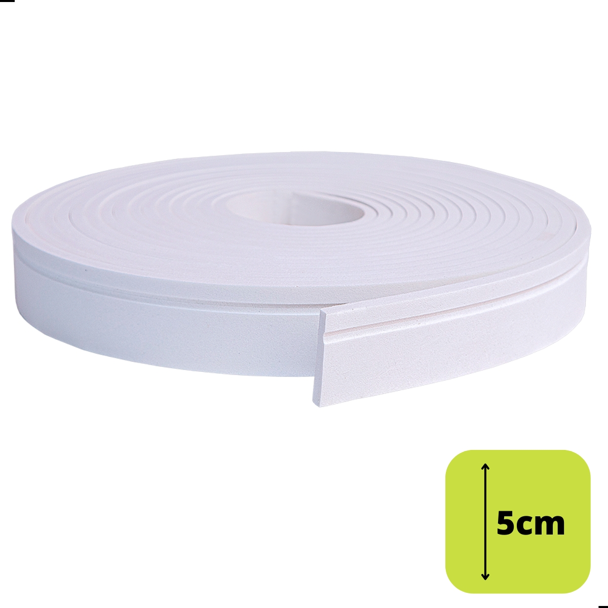 Rodapé Autocolante Flexível  - Boiserie Roda Meio Moldura Eva - 5cm 5 Metros