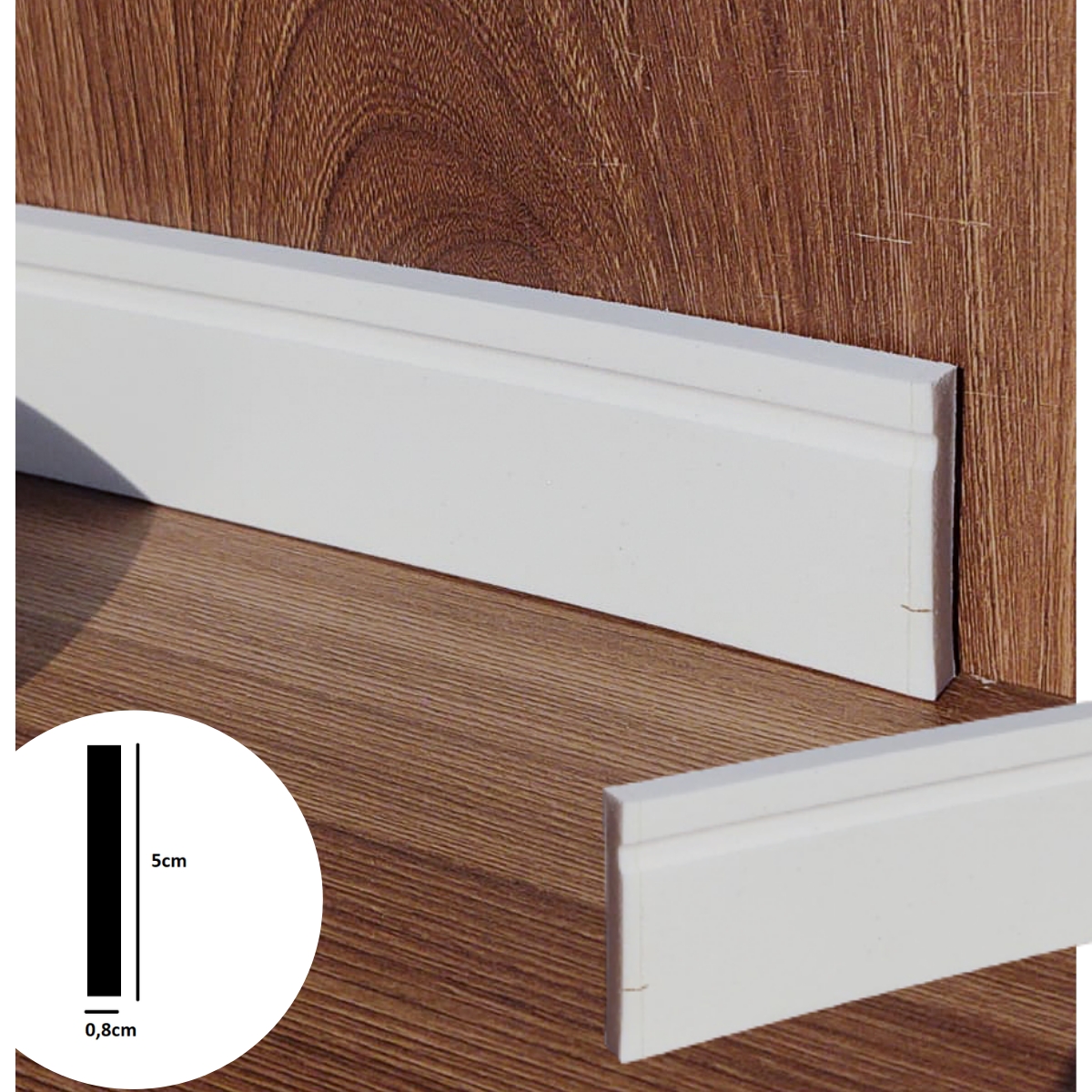 Rodapé Autocolante Flexível  - Boiserie Roda Meio Moldura Eva - 5cm 5 Metros