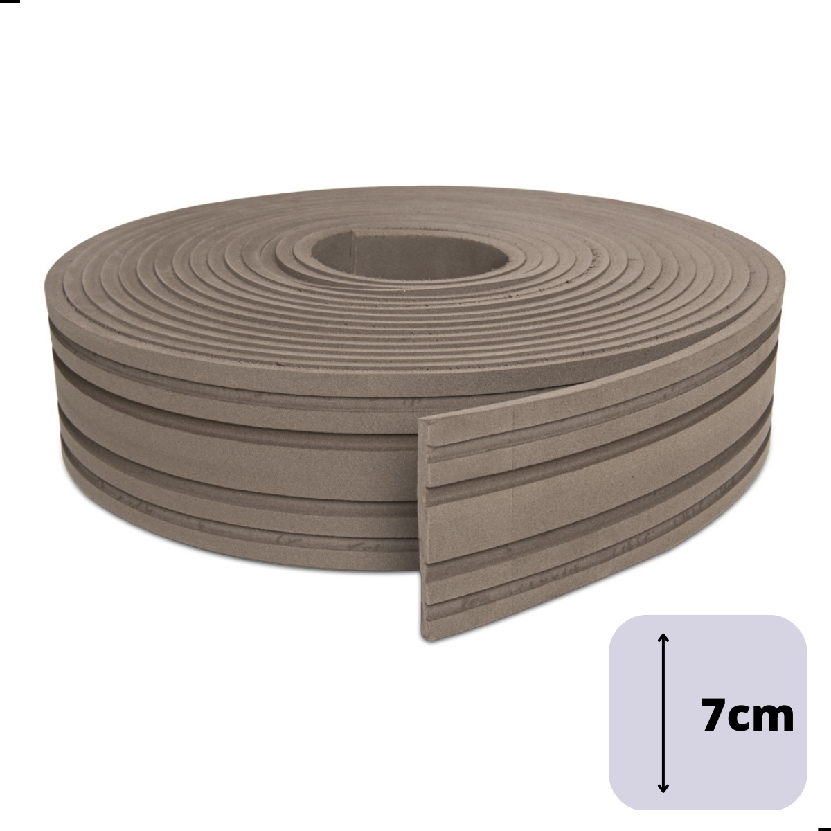 Rodapé Autocolante Flexível  - Boiserie Roda Meio Moldura Eva - 7cm 10 Metros