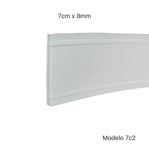 Rodapé Autocolante Flexível  - Boiserie Roda Meio Moldura Eva - 7cm 10 Metros
