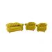 Conjunto 1 Namoradeira + 2 Poltronas Chesterfield Merlô Suede Amarelo / Decoração, barbearia, sala, recepção
