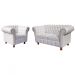 Conjunto Sofa Namoradeira Chesterfield Capitone Luis XV Corano Branco / decoracao, sala tv estar, recepcao