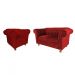 Conjunto Sofa Namoradeira Chesterfield Capitone Luis XV Suede Bordô / decoracao, sala tv estar, recepcao