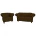 Conjunto Sofa Namoradeira Chesterfield Capitone Luis XV Suede Marrom / decoracao, sala tv estar, recepcao