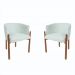 Kit 02 Poltronas Decorativa Sophia Para Sala, Tv, Estar, Recepção Base De Madeira - Suede Nude
