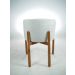 Kit 02 Poltronas Decorativa Sophia Para Sala, Tv, Estar, Recepção Base De Madeira - Suede Nude